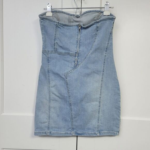 Zara strapless denim dress, small - Picture 3 of 10